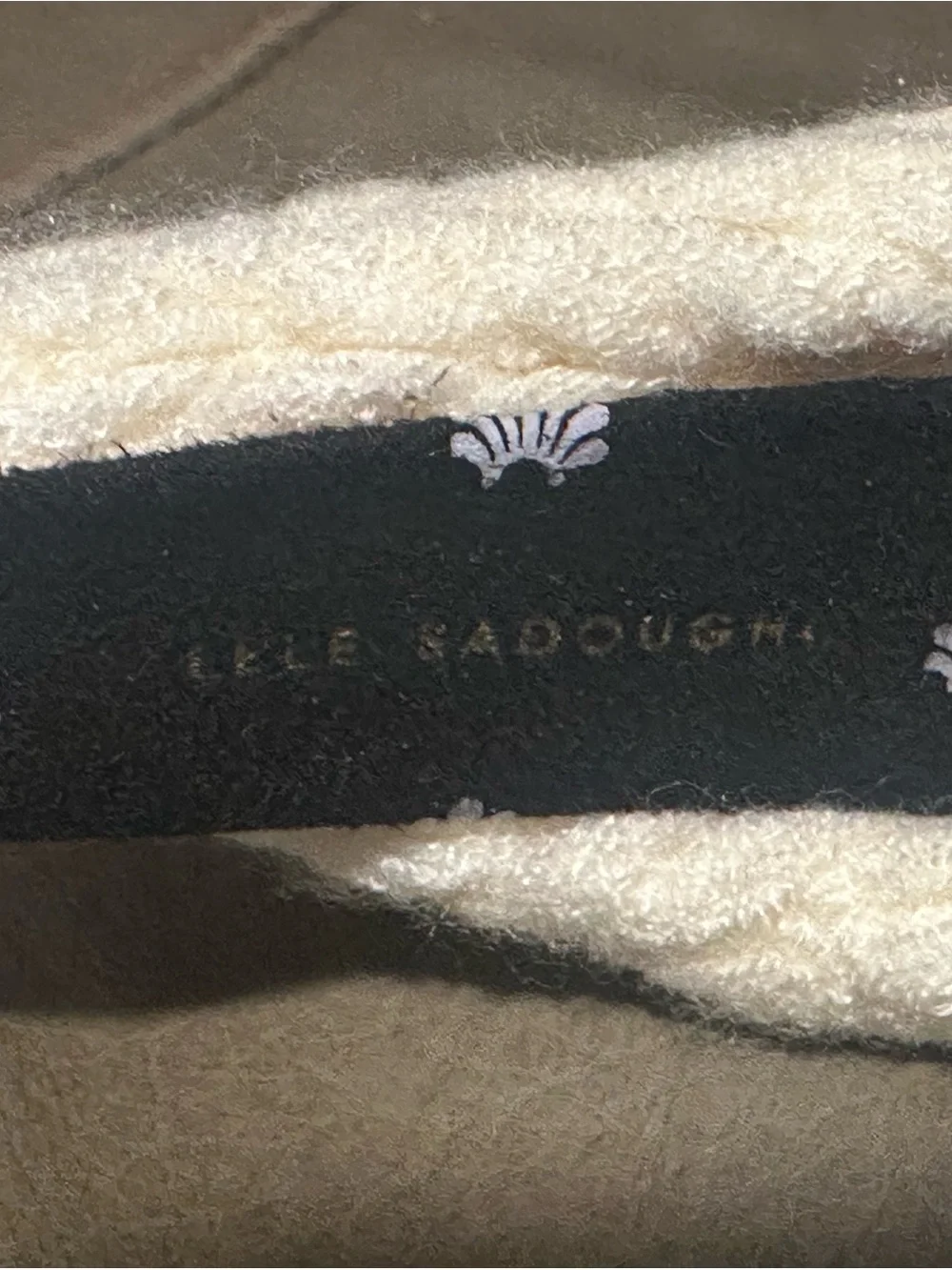 Lele Sadoughi Cream Cable Knit Knotted Padded Headband Winter Cozy Winter Ivory